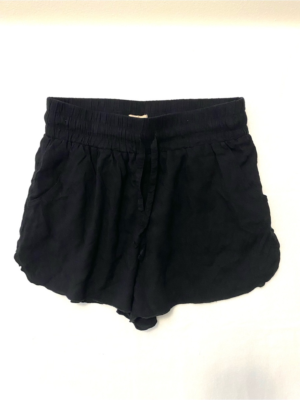 Hollister Black Elastic Waist Drawstring Athletic Shorts